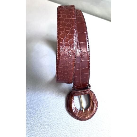 Takashimaya New York Belt Genuine American Alligator Waist Made In Italy luxury - Picture 10 of 13